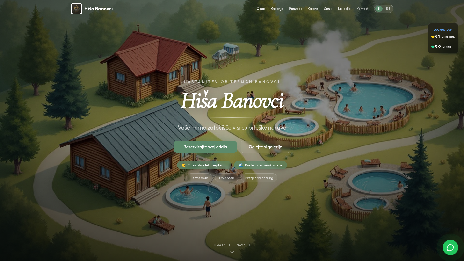 Hiša Banovci — preview spletne strani