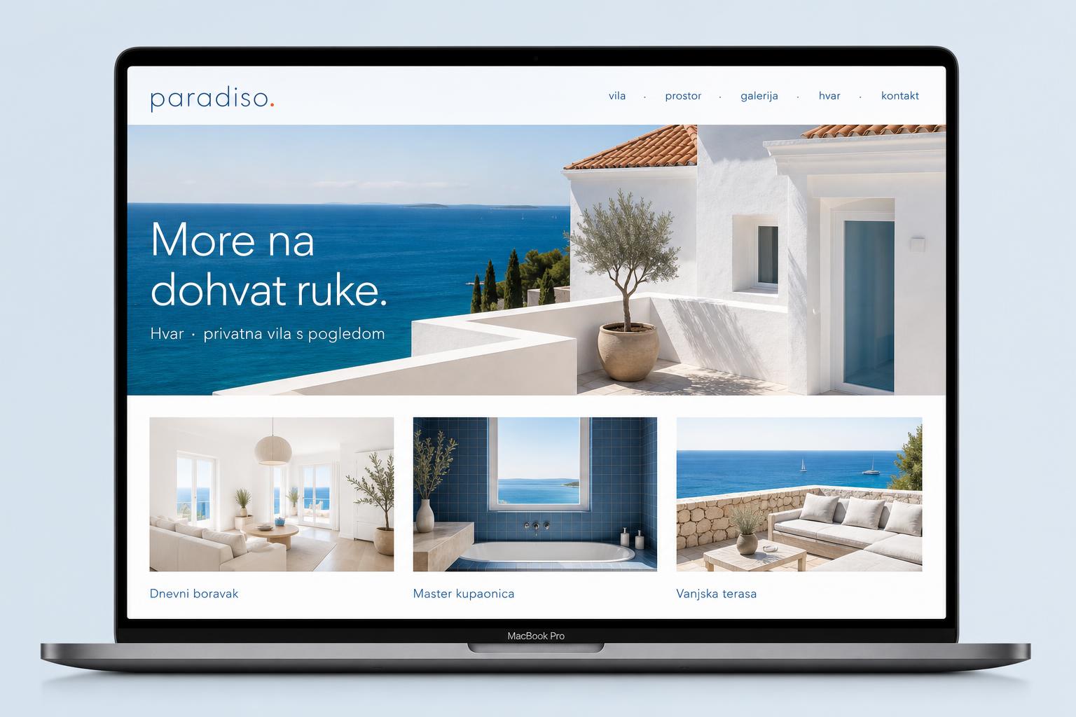 Koncept web stranice za apartman
