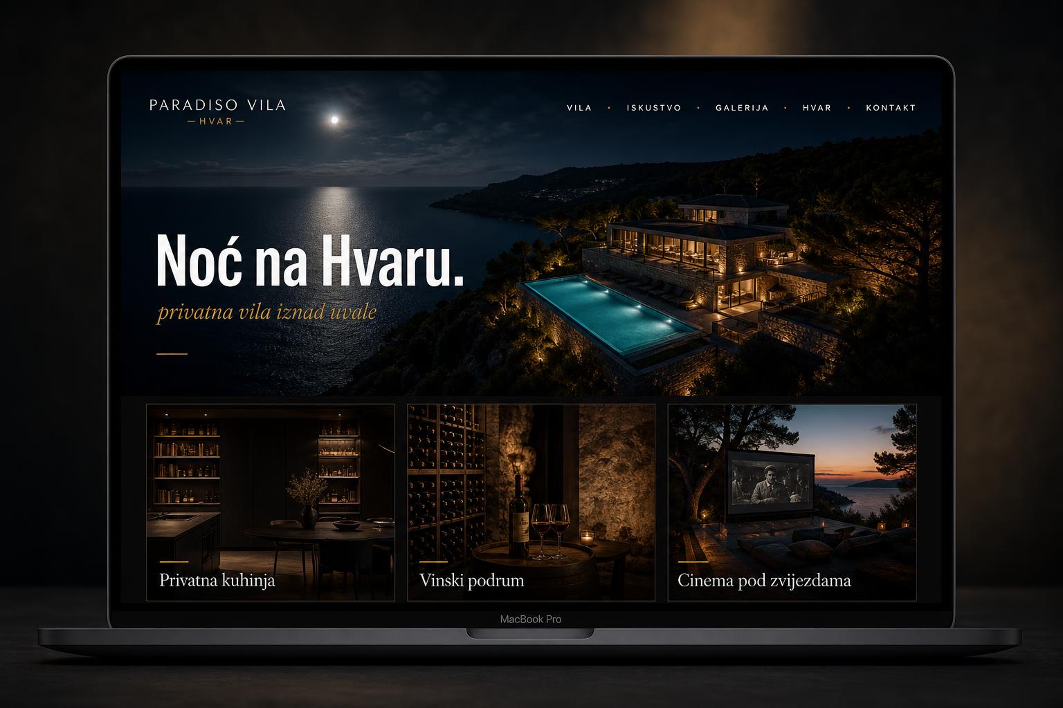 Koncept web stranice za apartman